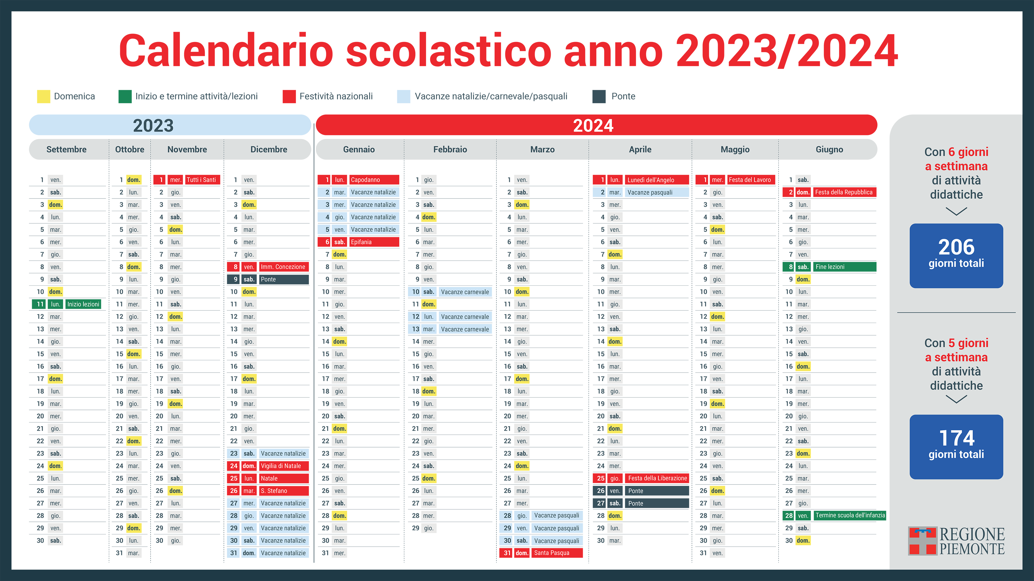 calendario scolastico regionale
